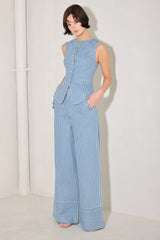 PINSTRIPE PRESTIGE WOVEN VEST - Flying Tomato - Flyclothing LLC