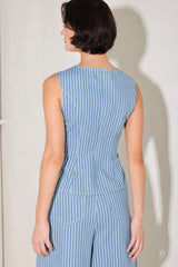 PINSTRIPE PRESTIGE WOVEN VEST - Flying Tomato - Flyclothing LLC
