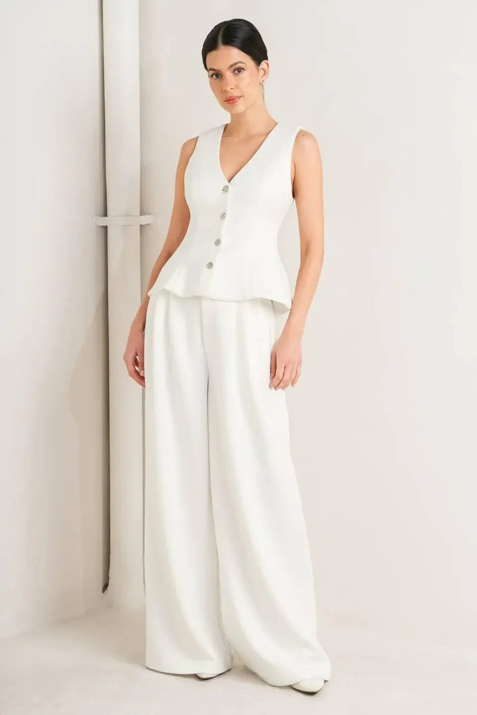 PURE ELEGANCE WOVEN VEST - Flying Tomato - Flyclothing LLC