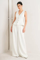 PURE ELEGANCE WOVEN VEST - Flying Tomato - Flyclothing LLC