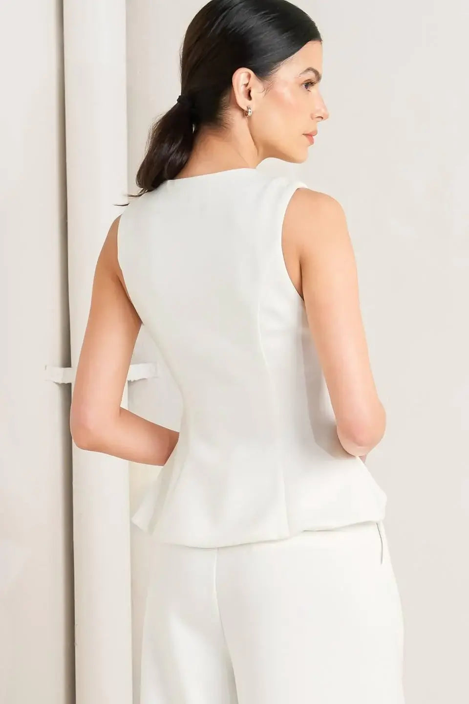 PURE ELEGANCE WOVEN VEST - Flying Tomato - Flyclothing LLC