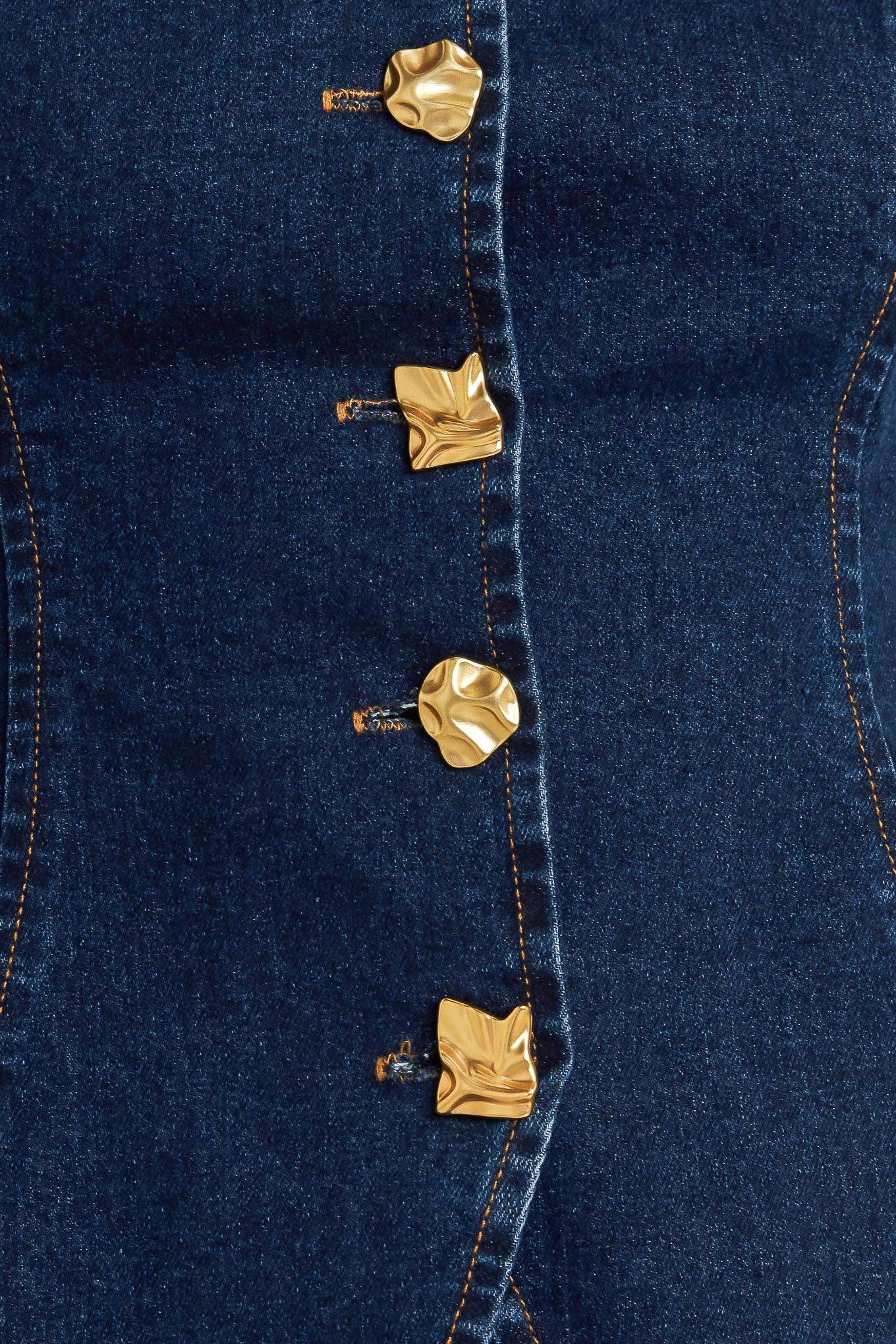 QUIET LUXE DENIM TOP - Flying Tomato - Flyclothing LLC