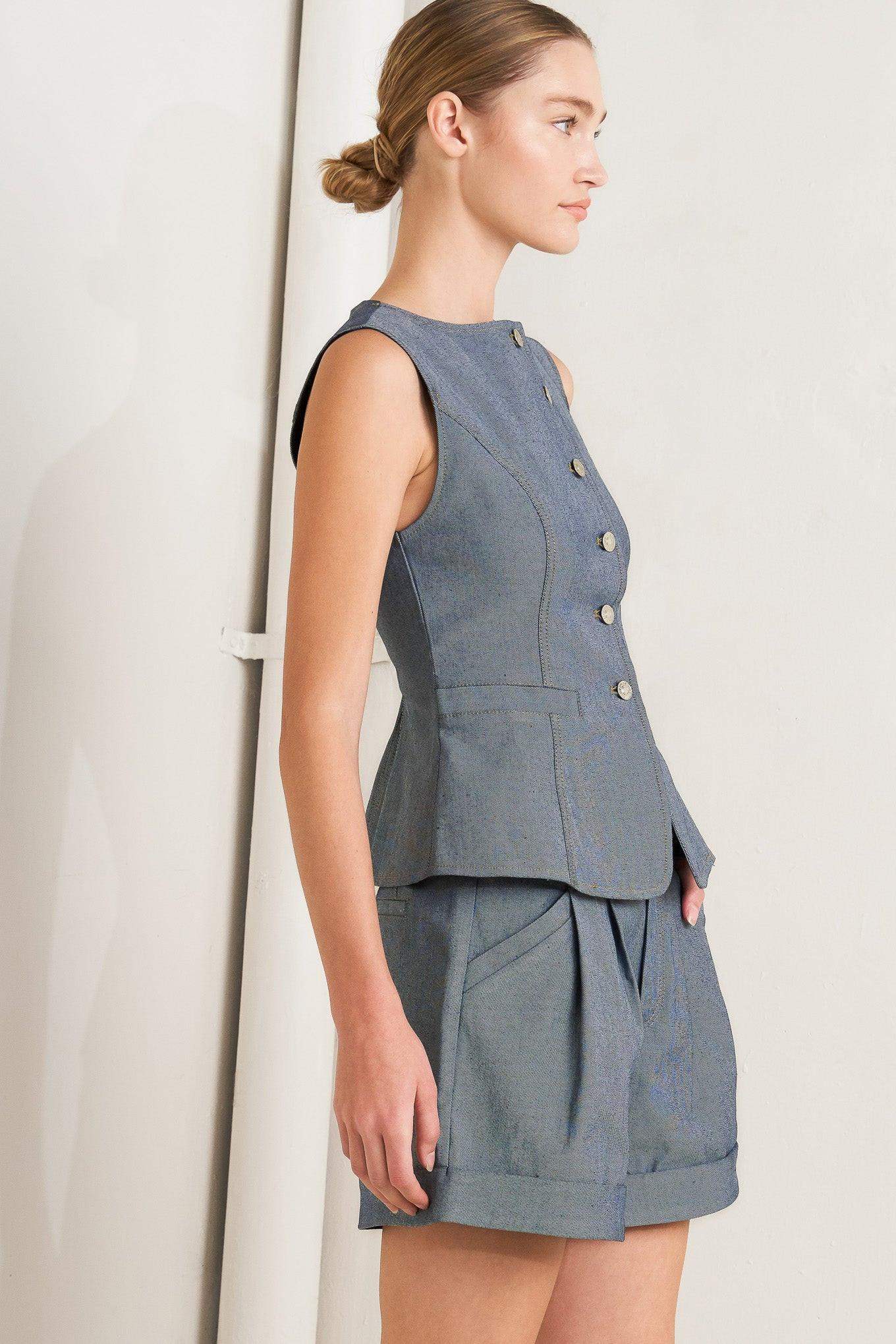 CONFIDENTLY COOL TAILORED WOVEN VEST - Flying Tomato - Flyclothing LLC