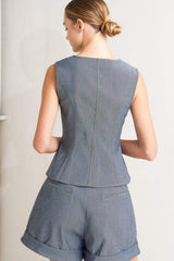 CONFIDENTLY COOL TAILORED WOVEN VEST - Flying Tomato - Flyclothing LLC