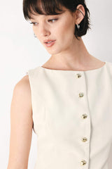 MODERN MINIMAL WOVEN VEST - Flying Tomato - Flyclothing LLC