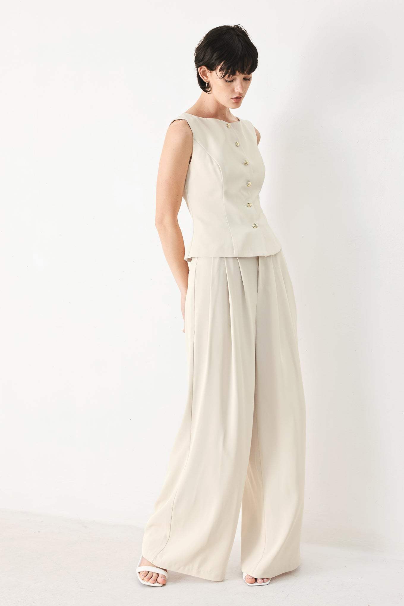 MODERN MINIMAL WOVEN VEST - Flying Tomato - Flyclothing LLC