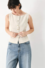 MODERN MINIMAL WOVEN VEST - Flying Tomato - Flyclothing LLC