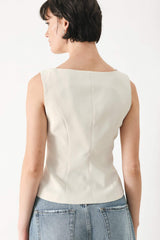 MODERN MINIMAL WOVEN VEST - Flying Tomato - Flyclothing LLC