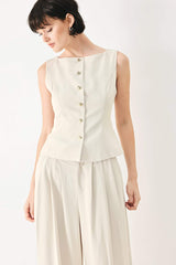 MODERN MINIMAL WOVEN VEST - Flying Tomato - Flyclothing LLC