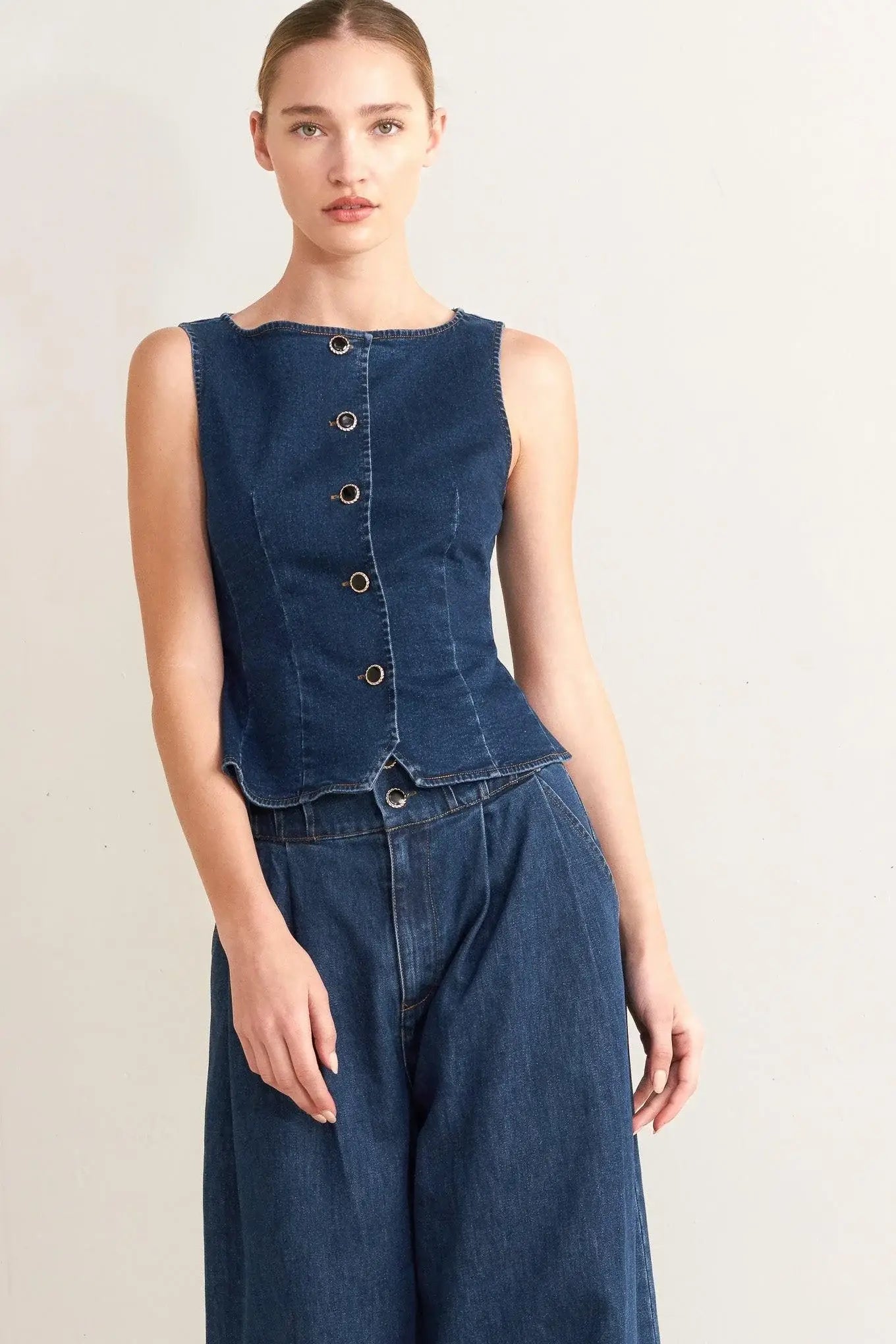 RETRO STREET DENIM VEST - Flying Tomato - Flyclothing LLC