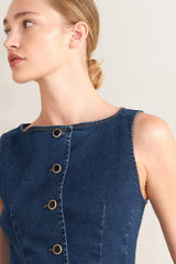 RETRO STREET DENIM VEST - Flying Tomato - Flyclothing LLC