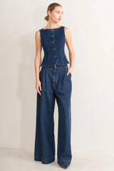 RETRO STREET DENIM VEST - Flying Tomato - Flyclothing LLC