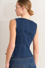 RETRO STREET DENIM VEST - Flying Tomato - Flyclothing LLC