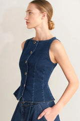 RETRO STREET DENIM VEST - Flying Tomato - Flyclothing LLC