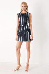 DARK RHYTHM STRIPE WOVEN TOP - Flying Tomato - Flyclothing LLC