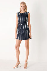 DARK RHYTHM STRIPE WOVEN TOP - Flying Tomato - Flyclothing LLC