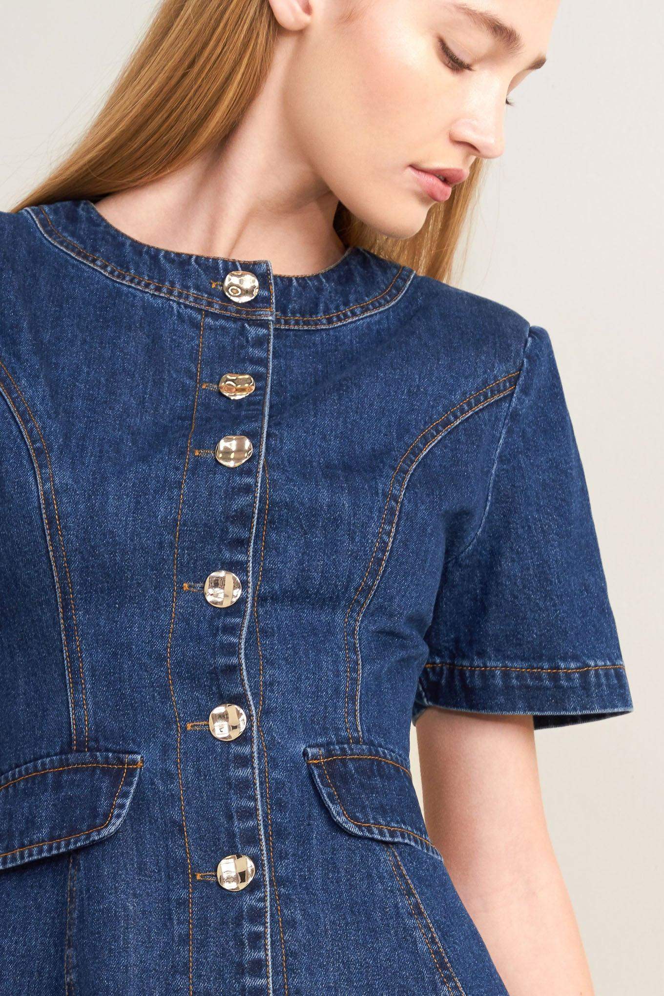 FOREVER STYLISH DENIM TOP - Flying Tomato - Flyclothing LLC