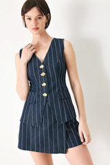 BOSS BABE STRIP WOVEN VEST - Flying Tomato - Flyclothing LLC