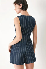 BOSS BABE STRIP WOVEN VEST - Flying Tomato - Flyclothing LLC