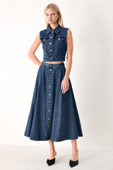 SWEET TALKER DENIM CROP VEST - Flying Tomato - Flyclothing LLC