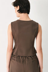 BROWN SUGAR STATEMENT WOVEN VEST - Flying Tomato - Flyclothing LLC