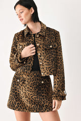 HERITAGE EDGE BROWN/BLACK WOOL-BLEND CROPPED JACKET - Flying Tomato - Flyclothing LLC