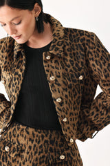 HERITAGE EDGE BROWN/BLACK WOOL-BLEND CROPPED JACKET - Flying Tomato - Flyclothing LLC
