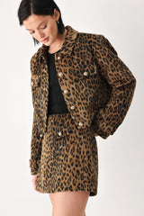 HERITAGE EDGE BROWN/BLACK WOOL-BLEND CROPPED JACKET - Flying Tomato - Flyclothing LLC