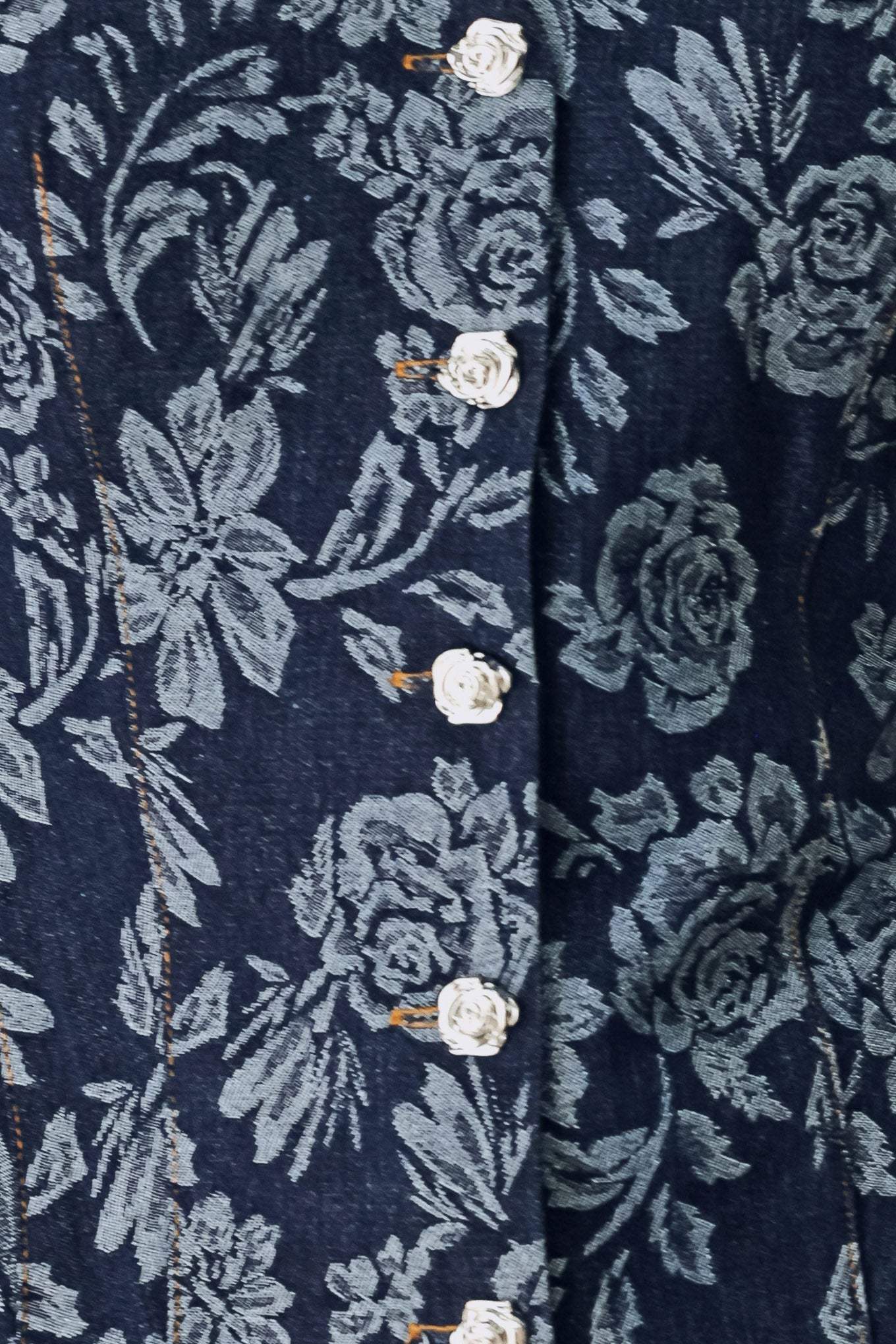 ROSETTE FLORAL WOVEN JACQUARD TOP