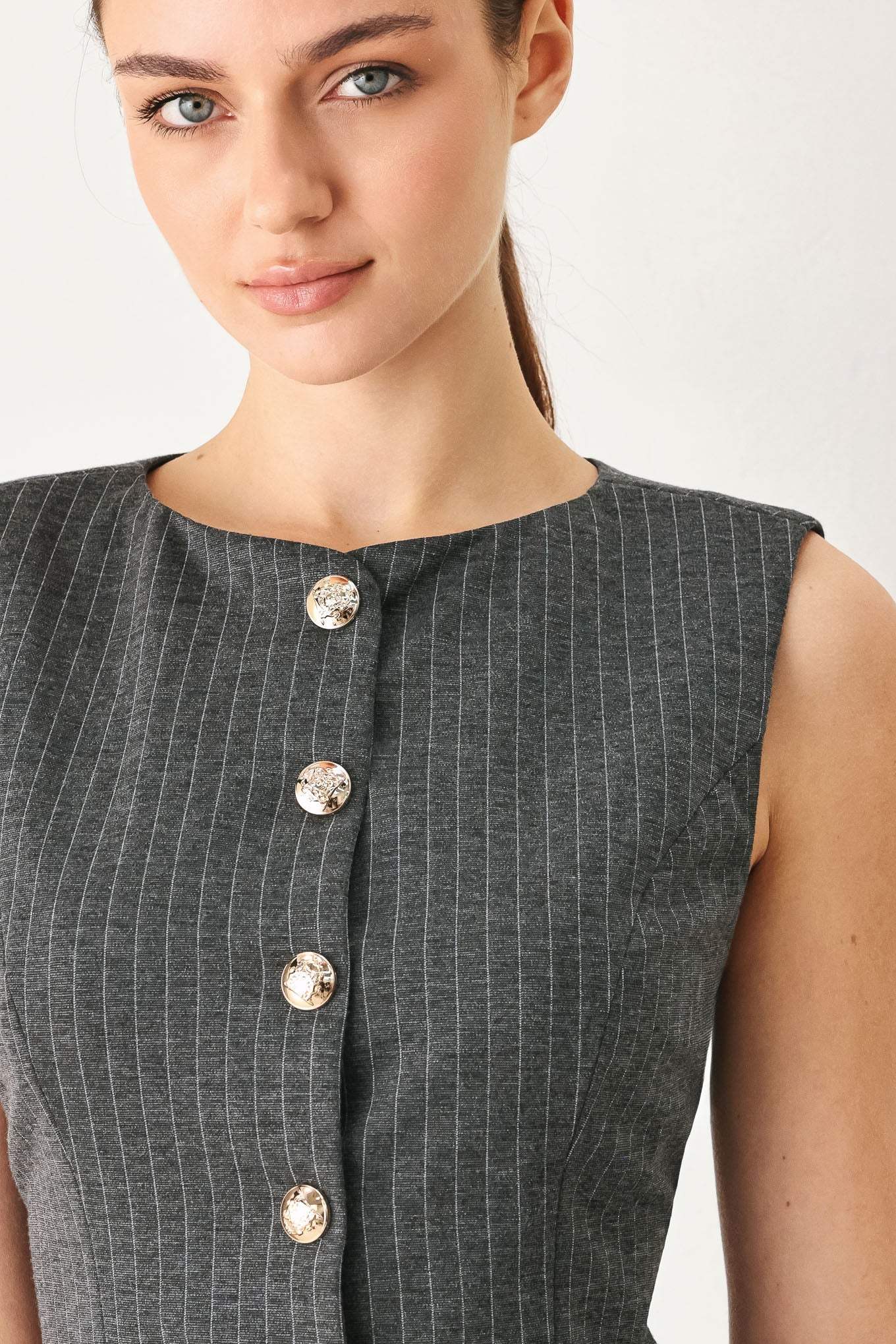 MODERN PINSTRIPE WOVEN VEST