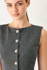 MODERN PINSTRIPE WOVEN VEST