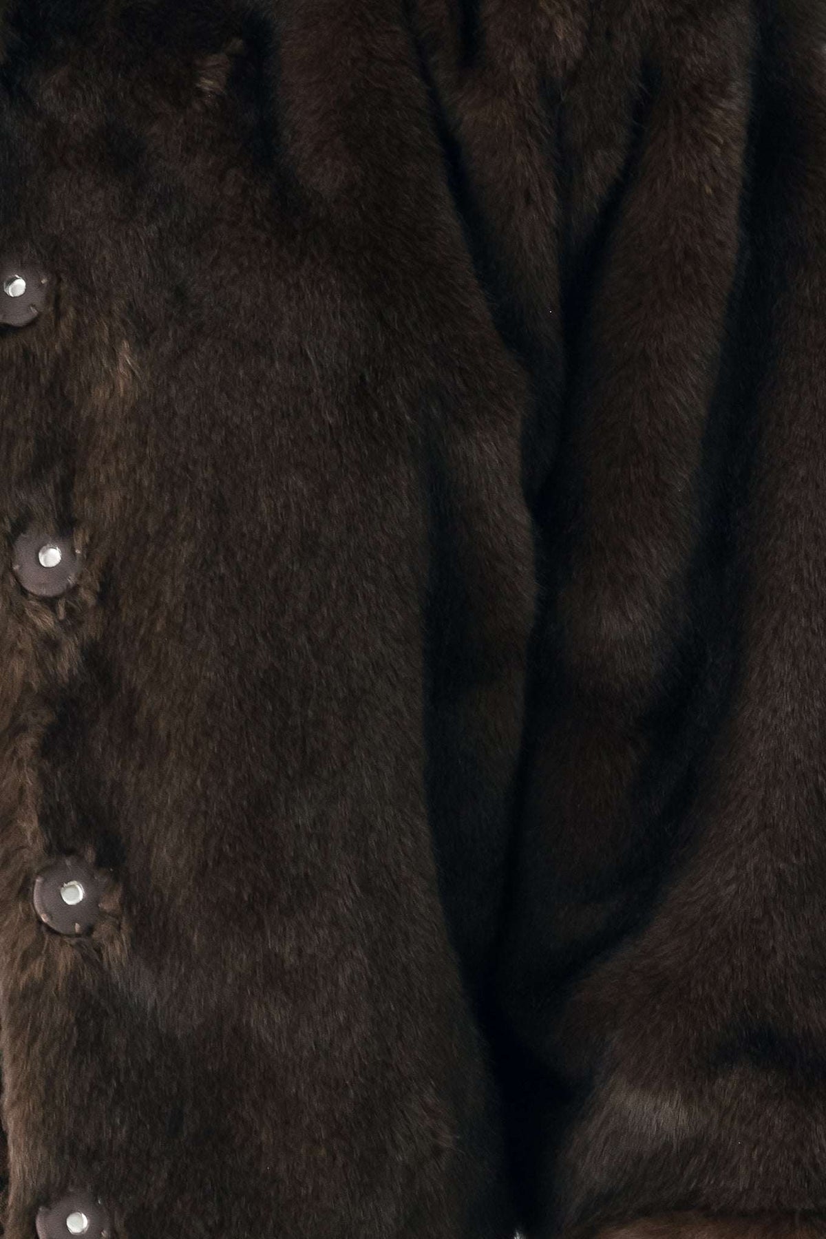 COCOON CHARM BROWN FAUX FUR CROPPED JACKET