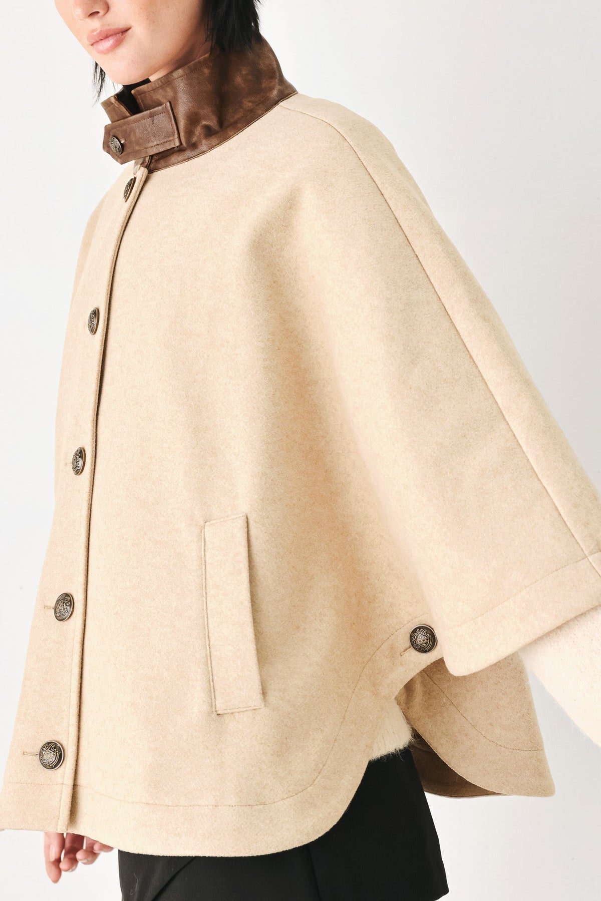 CITY IN MOTION BUCKLED CAPELET JACKET - Flying Tomato - Flyclothing LLC