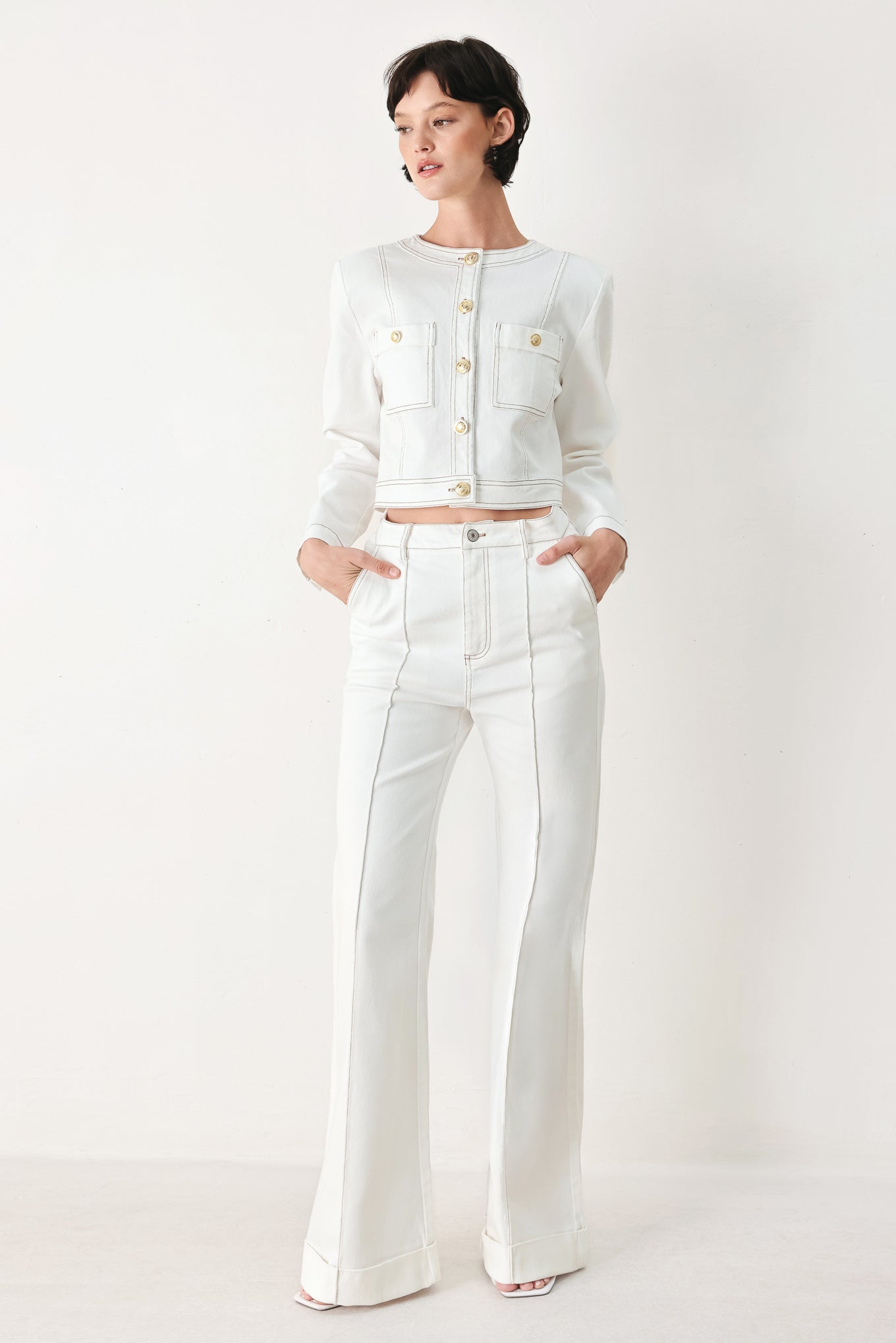 FIFTH STREET WOVEN CROP JACKET - Flying Tomato - Flyclothing LLC