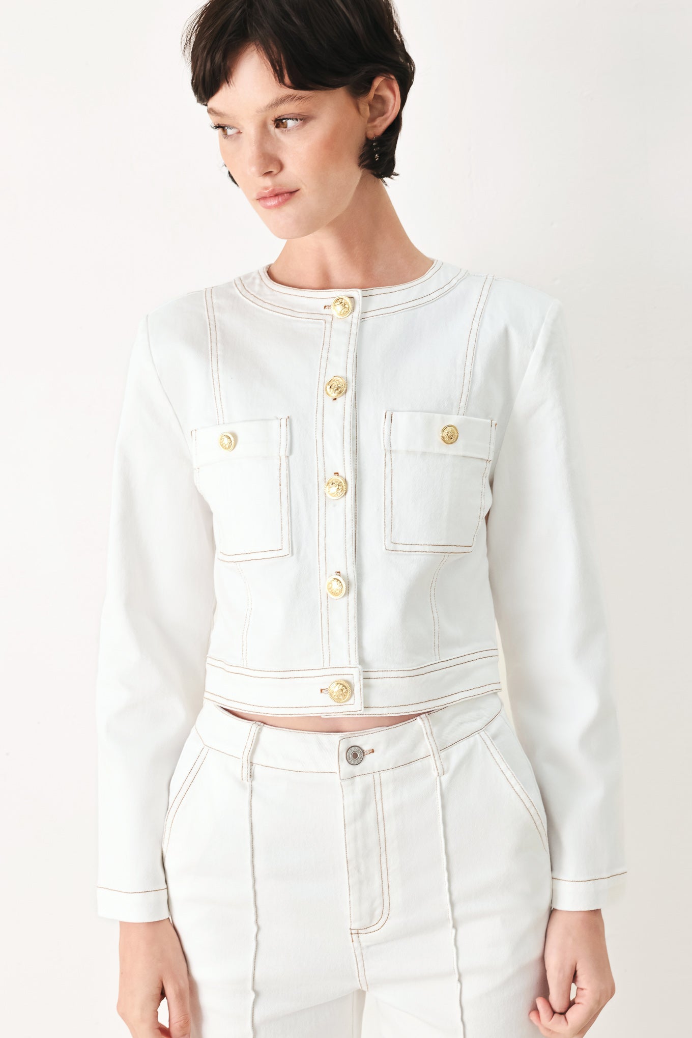 FIFTH STREET WOVEN CROP JACKET - Flying Tomato - Flyclothing LLC
