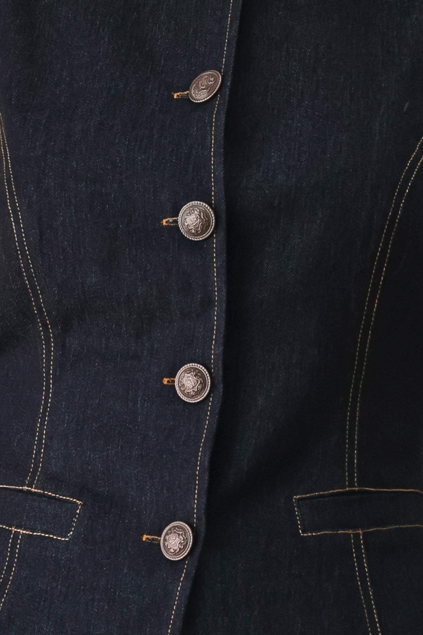 CONTRAST STITCH DENIM VEST