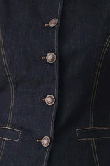 CONTRAST STITCH DENIM VEST