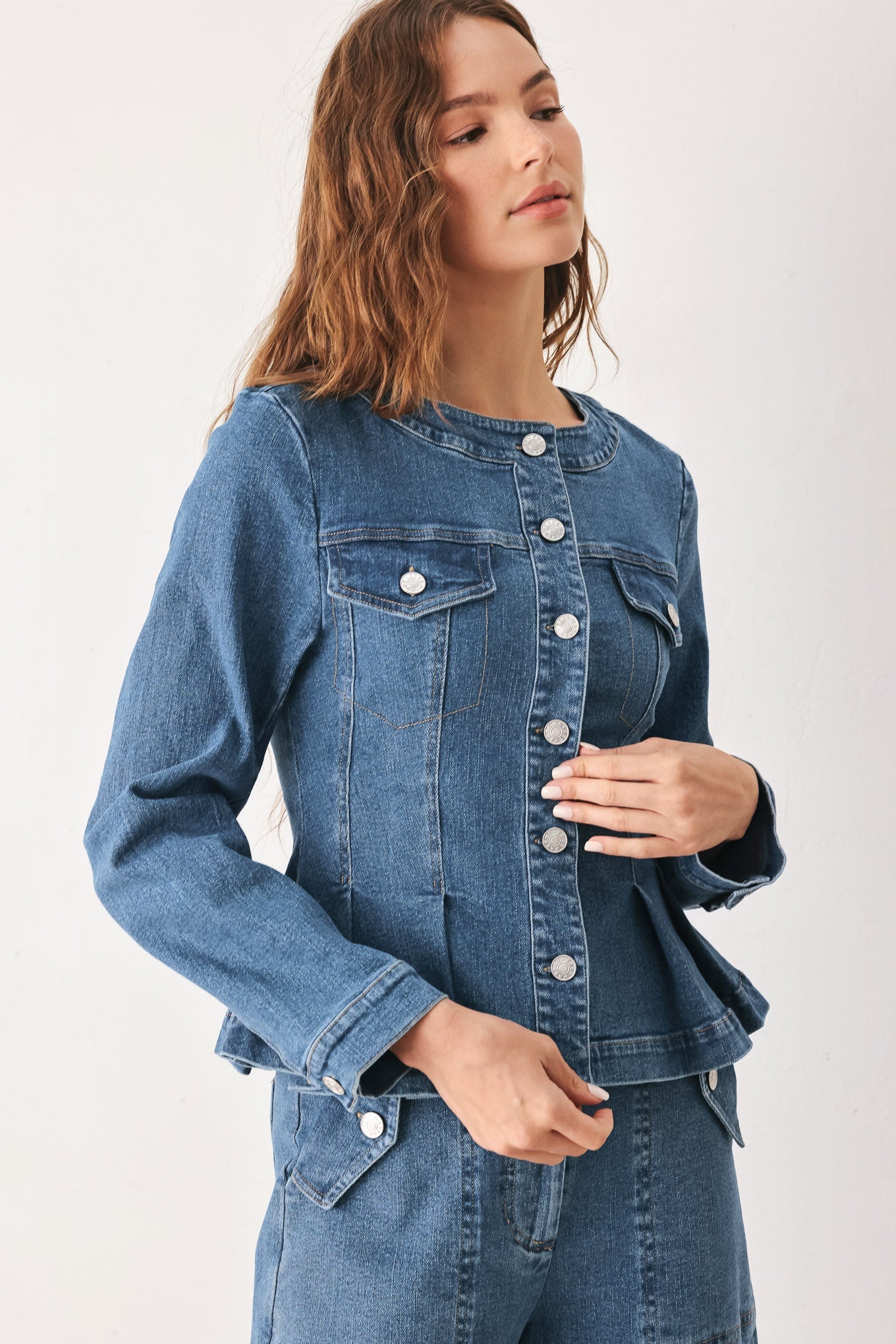 BRIAR BLUE FLARED DENIM JACKET