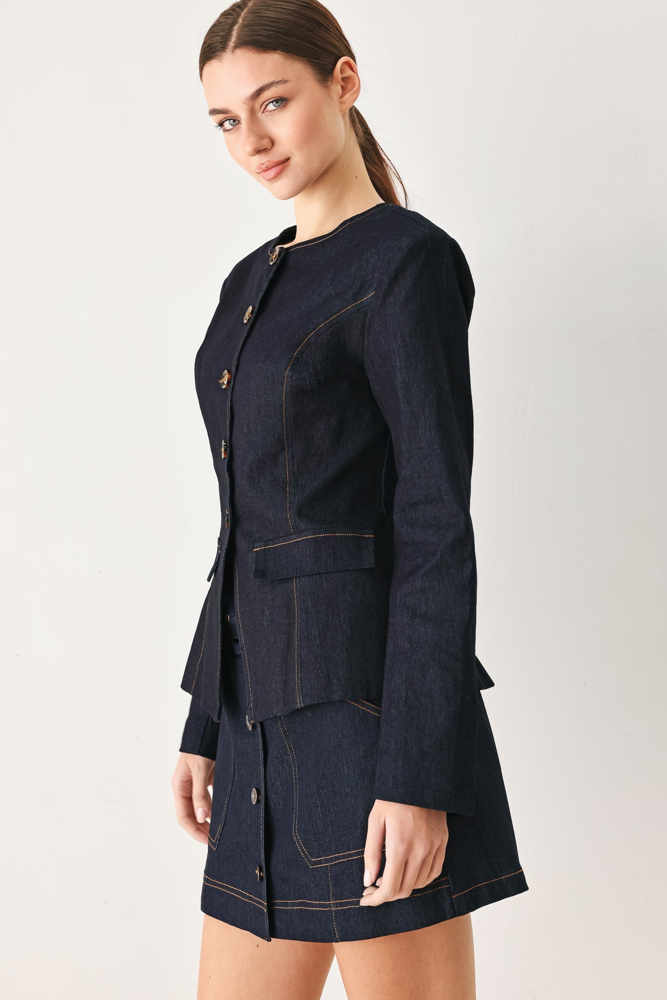 CITY MUSE MODERN DENIM JACKET - Flying Tomato - Flyclothing LLC
