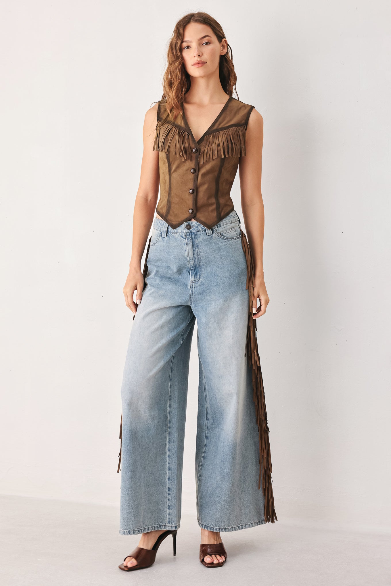 NASHVILLE SIDE FAUX SUEDE VEST