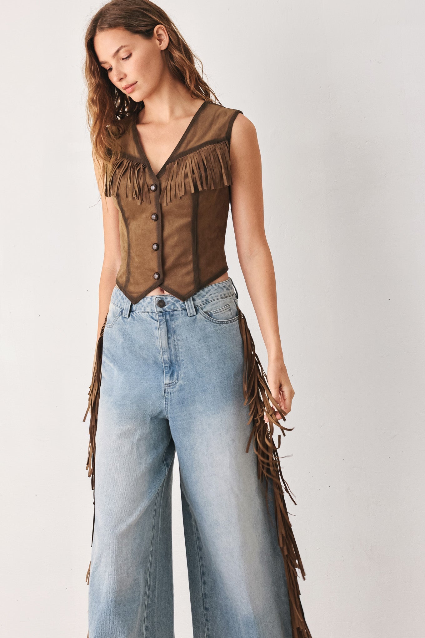 NASHVILLE SIDE FAUX SUEDE VEST