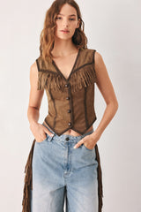 NASHVILLE SIDE FAUX SUEDE VEST