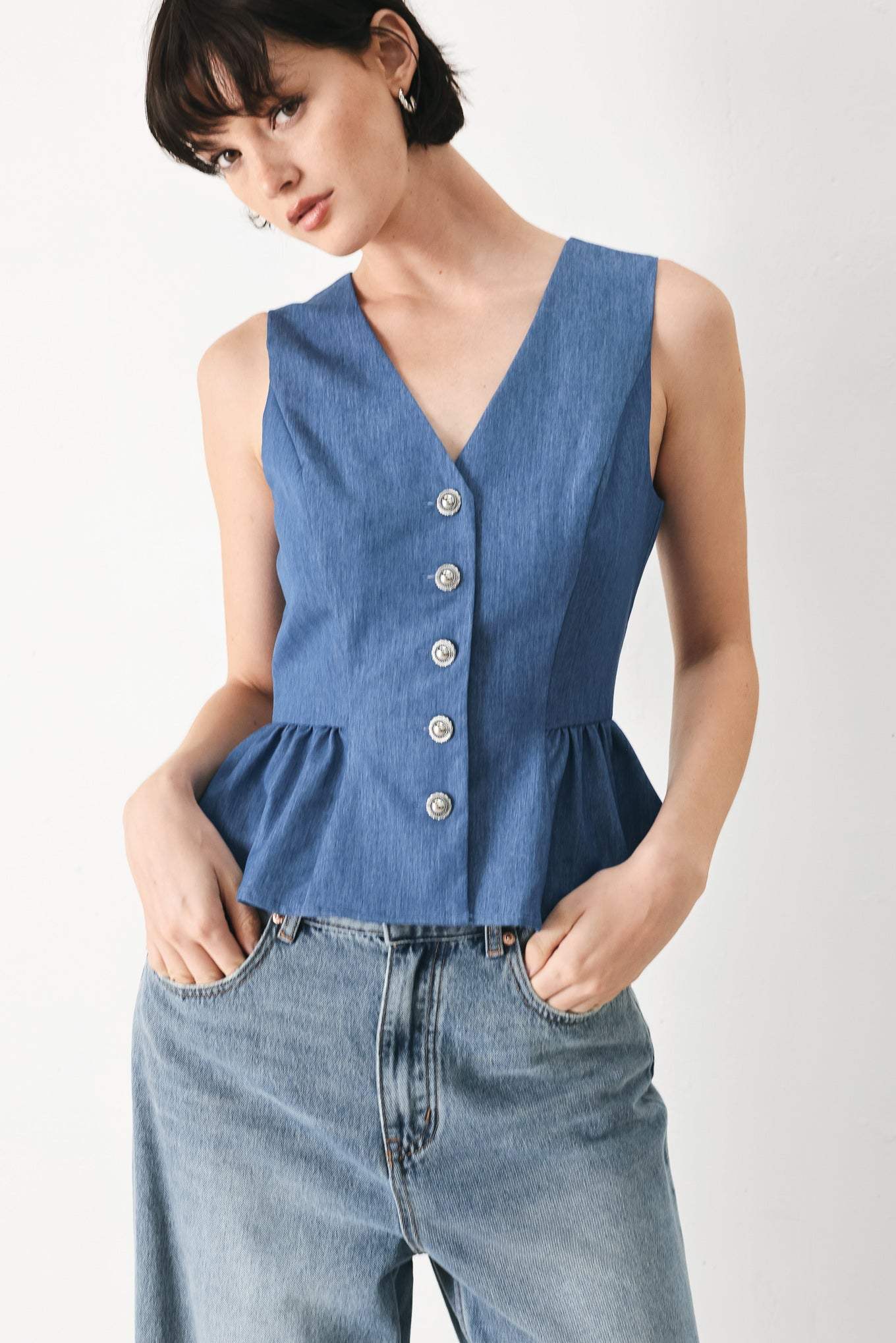 CASUAL ROMANCE WOVEN VEST - Flying Tomato - Flyclothing LLC