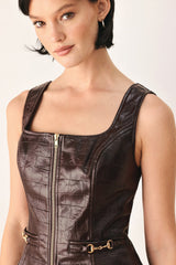 WILD AT HEART EMBOSSED FAUX LEATHER VEST - Flying Tomato - Flyclothing LLC