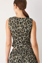 LEOPARD LUXE WOVEN VEST