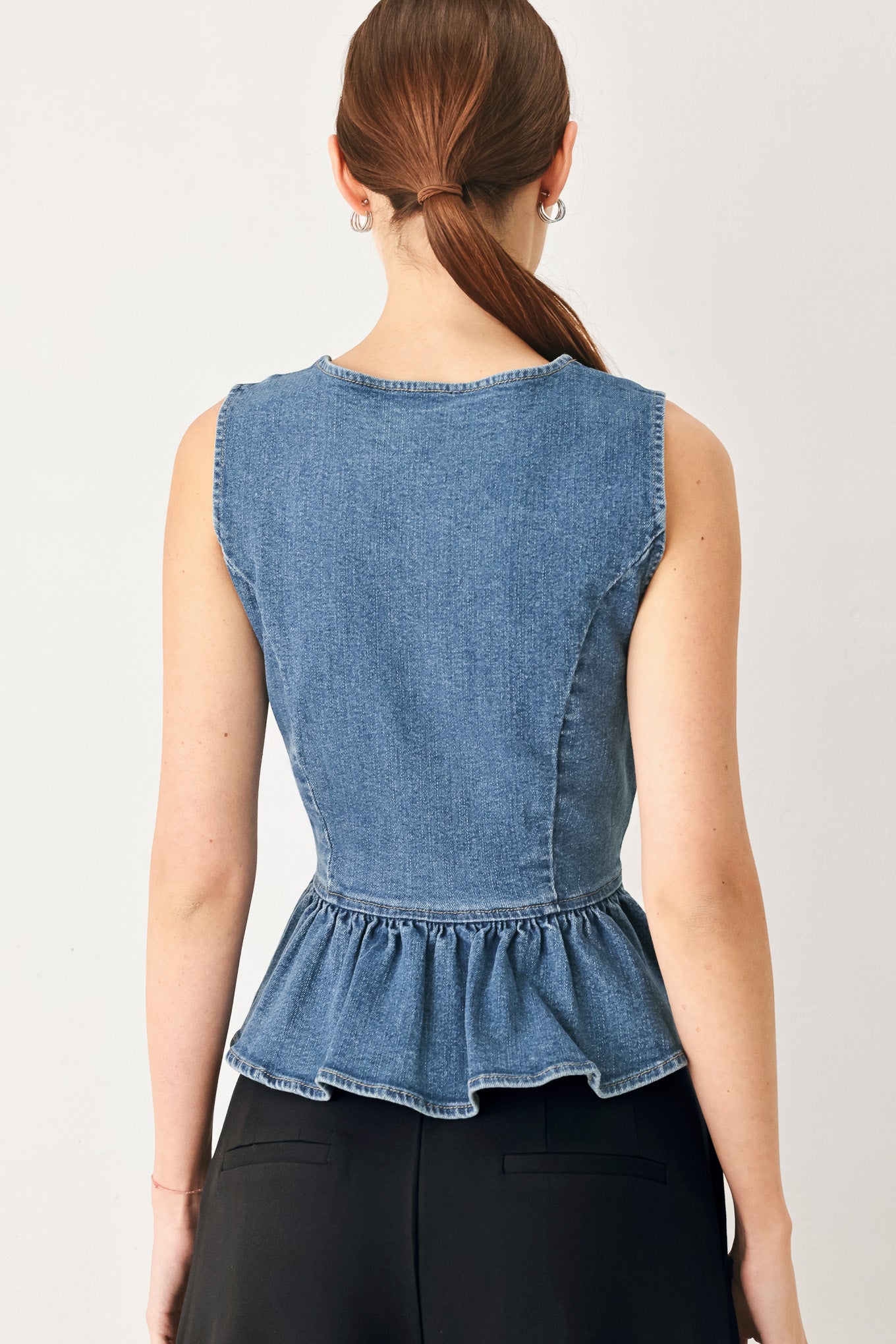 POLISHED DENIM VEST - Flying Tomato - Flyclothing LLC