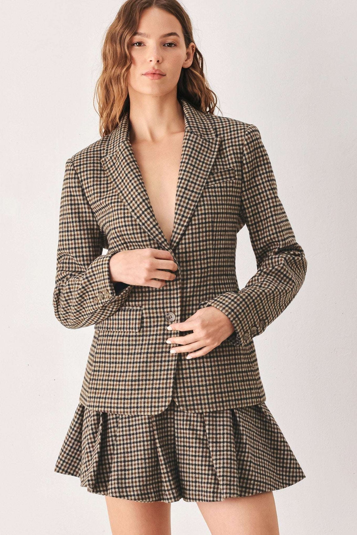TWEED ACADEMY WOVEN BLAZER - Flying Tomato - Flyclothing LLC