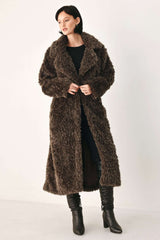 COZY IN THE CITY BELTED FAUX FUR MIDI COAT