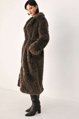 COZY IN THE CITY BELTED FAUX FUR MIDI COAT