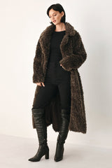 COZY IN THE CITY BELTED FAUX FUR MIDI COAT